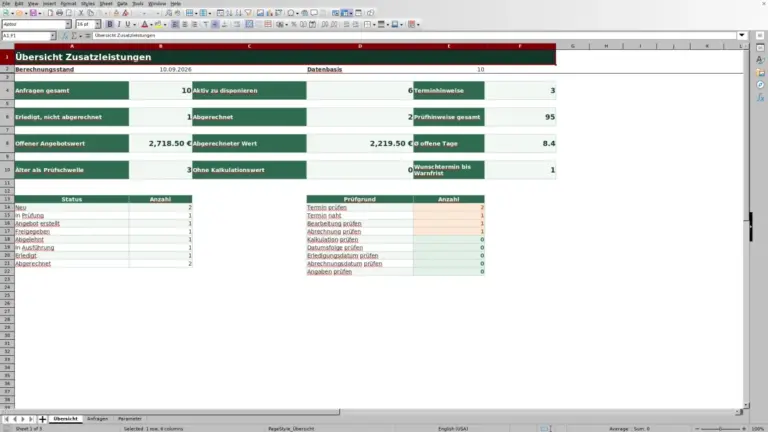 Vorschau: Zusatzleistungen: Kundenanfragen mit Excel verfolgen